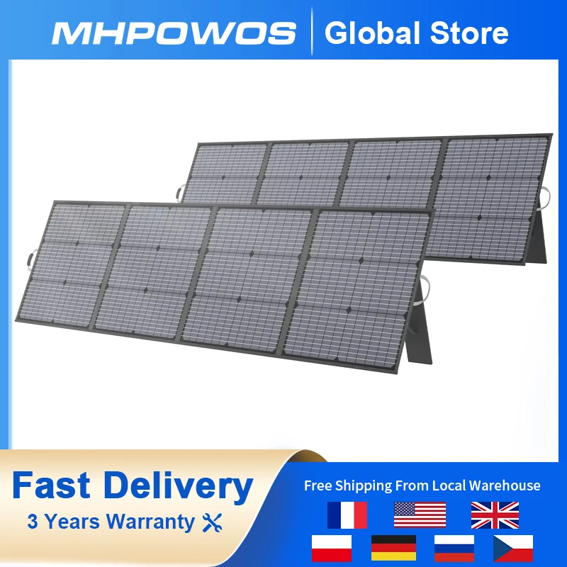 

MHPOWOS Solar Charger 400W 220W 110W Portable Solar Panel , Foldable Solar Panel Charger for Camping, Outdoor, Power station, RV