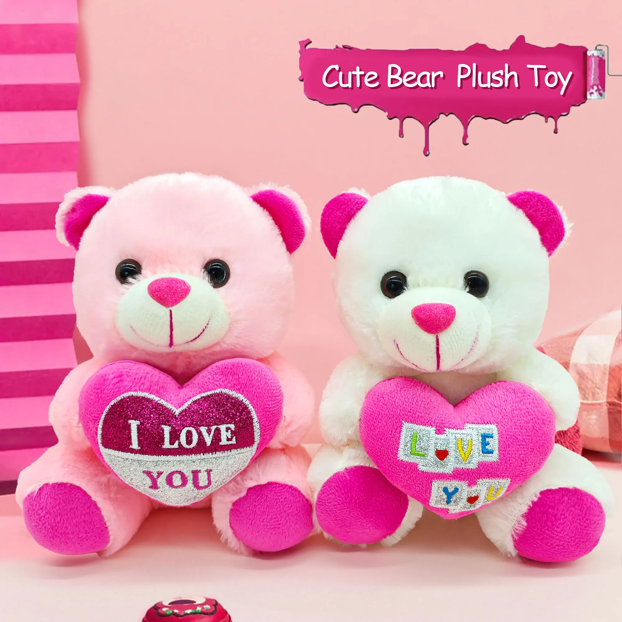 20cm cute soft plush bear doll, hugging love bear pillow, Valentine\'s Day gift, companion healing, wedding companion gift