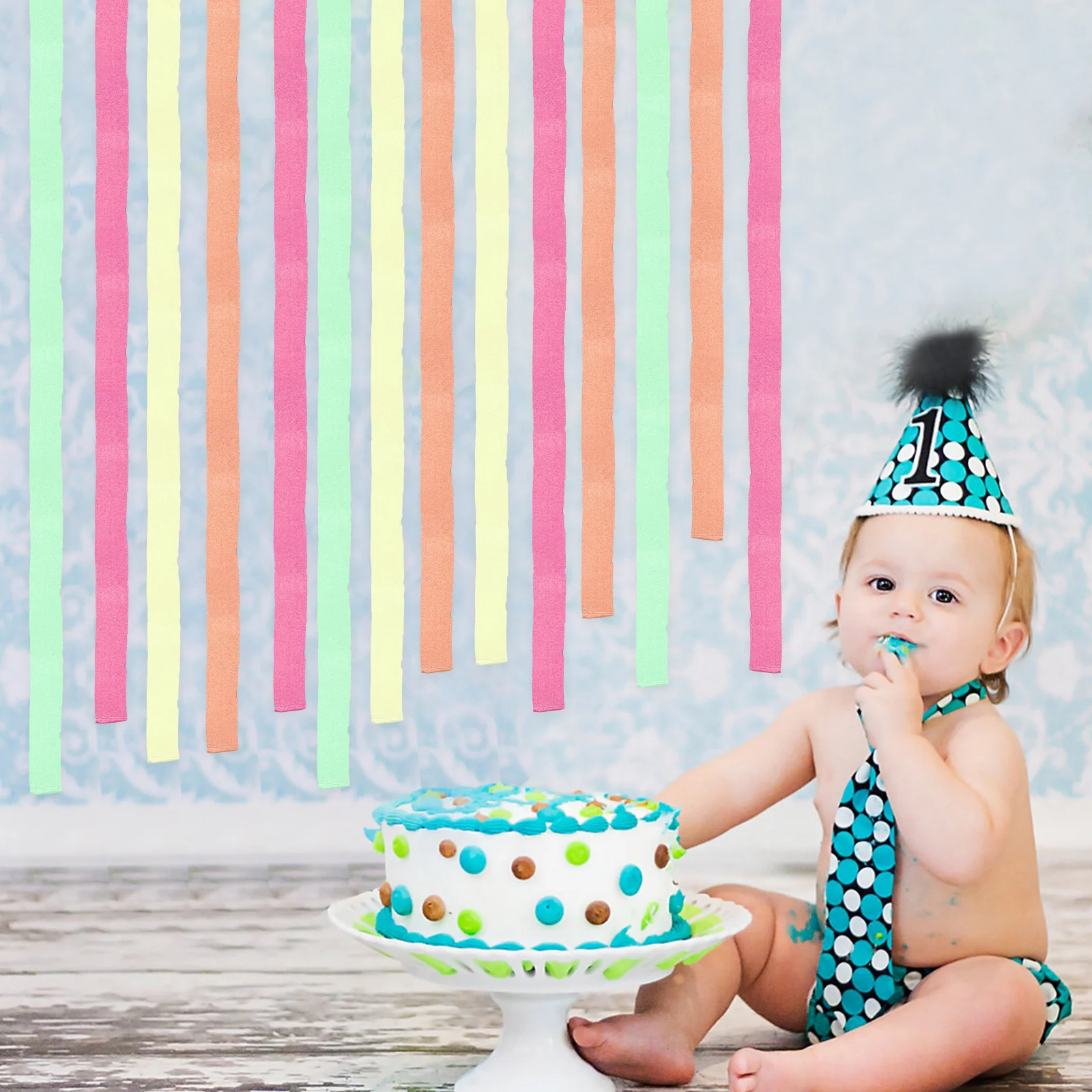 

4 Rolls Glow in The Dark Crepe Paper Streamers Fluorescent Streamers Black Light Glow Birthday Party Decoration