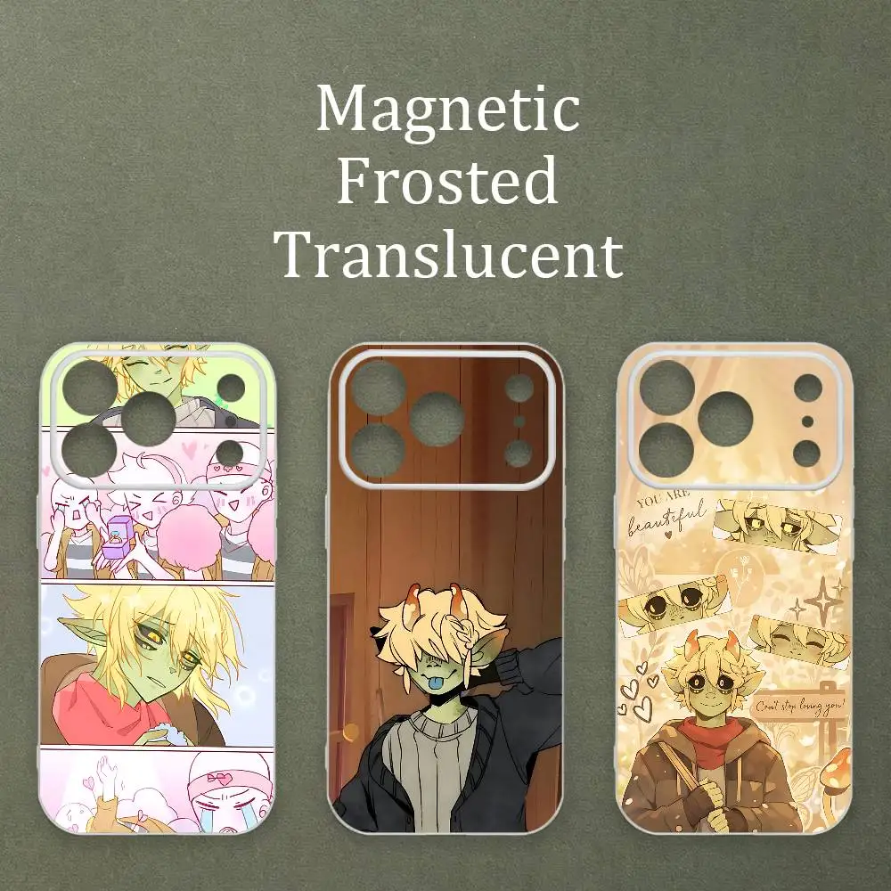 

M-Mushroom O-Oasis Mychael Printed Case For MagSafe Matte Frosted Semi Clear TPU For iPhone 15 17 16 11 12 14 13 Pro Max