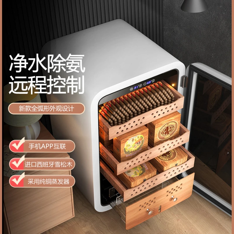 High end retro cigar cabinet, constant temperature and humidity cigar refrigerator