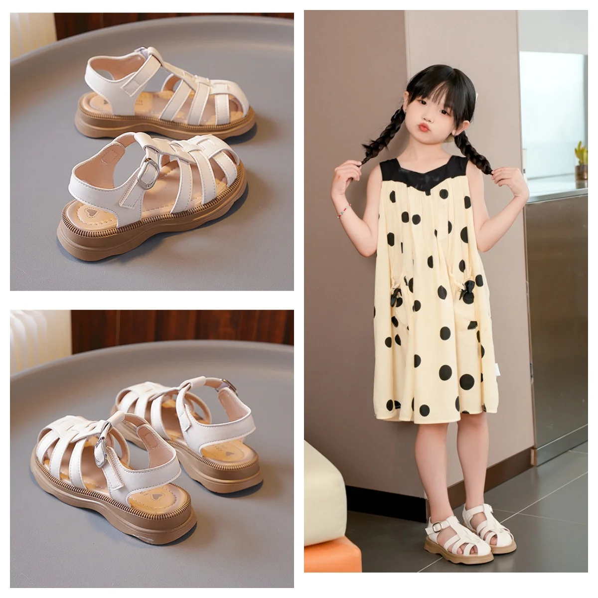 Children Roman Sandals Girls Summer New Fashion Versatile Braided Sandals Kids School Causal Beach Shoes Baby Girl Princess Shoe