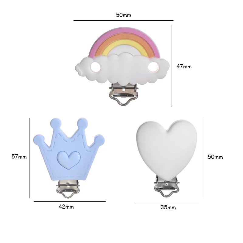 1Pc Baby Silicone Pacifer Clips Pentagram Heart Cloud Shape Metal Clips for DIY Pacifer Chain Jewelry Making Bulk Crafts