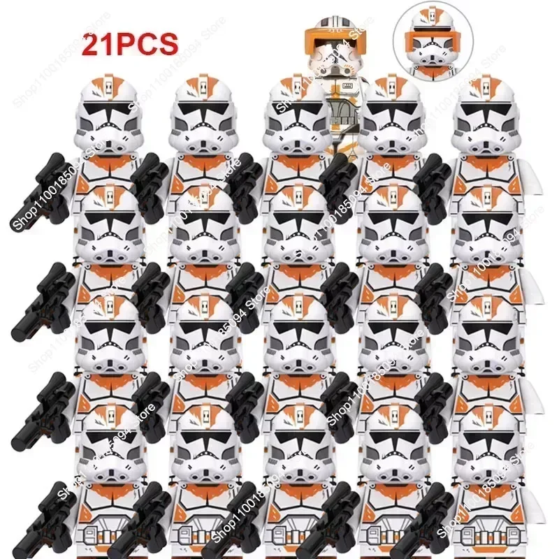 Hot Toys 21Pcs Clone 212th Attack Battalion Trooper airborne troops Block Brick 501st Legion Captain cody Action Figure Kids Toy