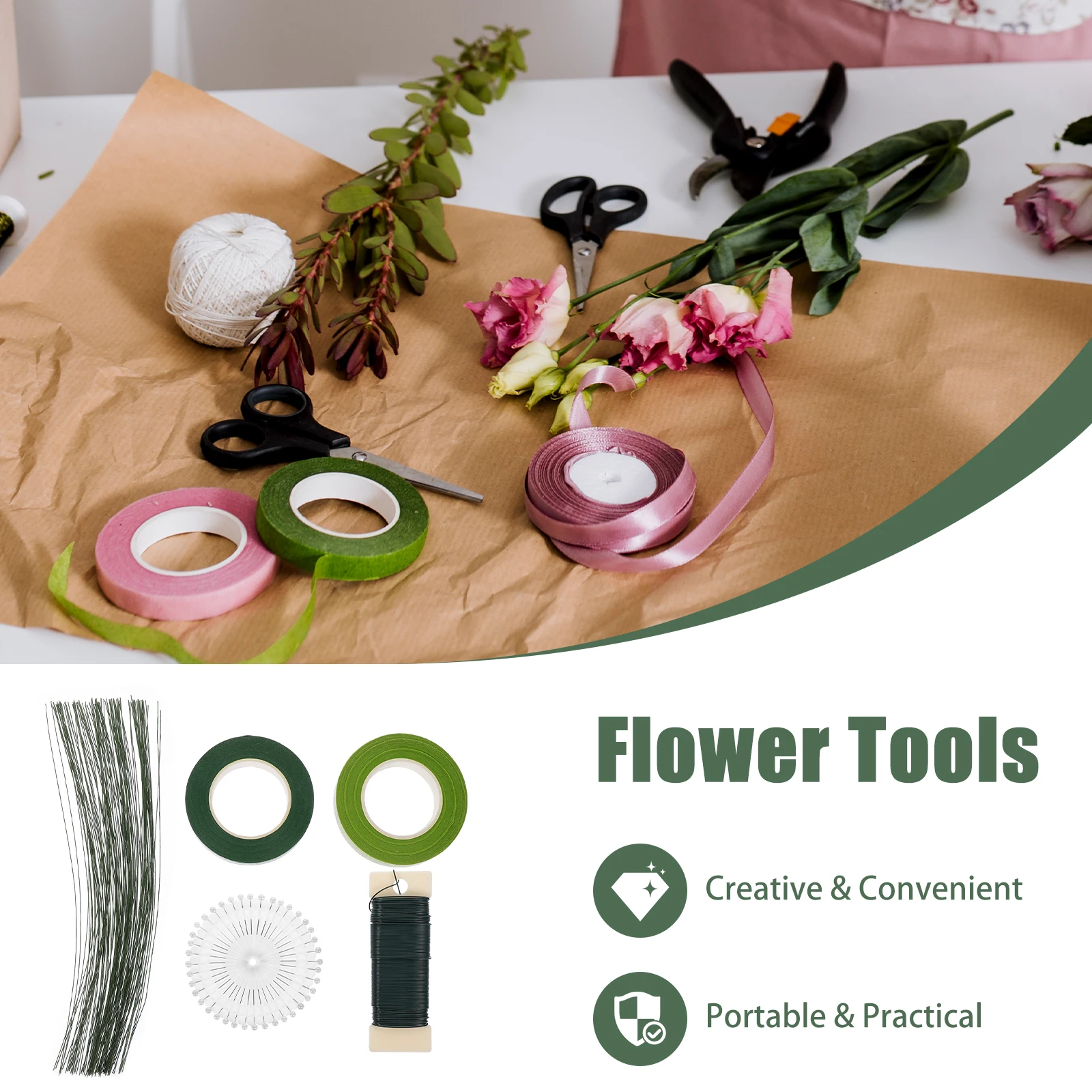 

Floral Tool Set Flower Stamens for Crafts Stems Wire Tape Branch Diy Flowers Iron Wires