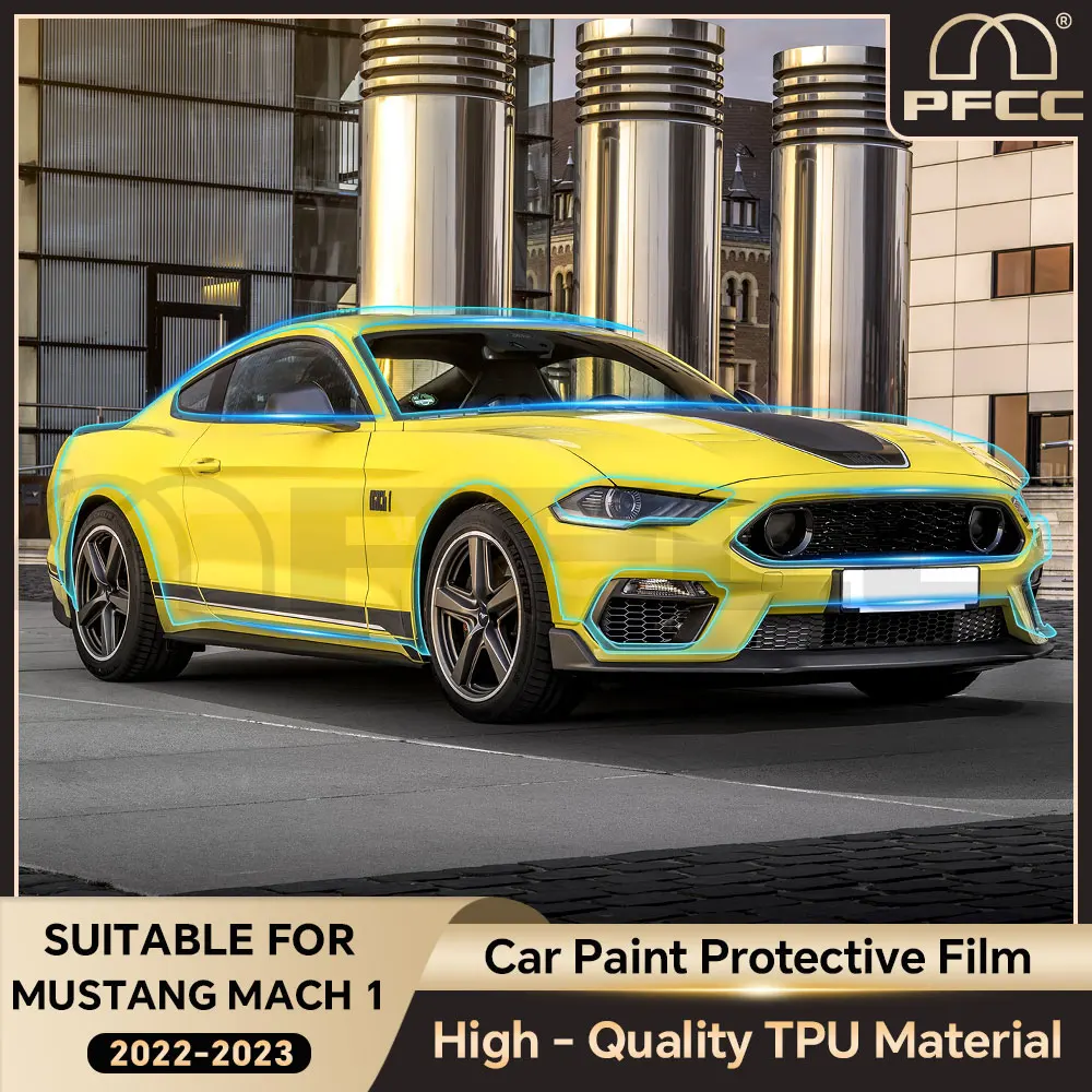 

Предварительно вырезанная наклейка PPF из ТПУ для Ford Mustang Mach 1 2022 2023, прозрачный комплект PPF, защитная пленка для автомобильной краски, стильная наклейка на кузов