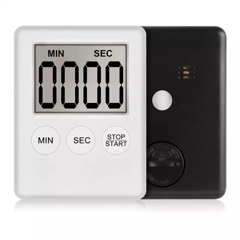 LED Large Screen Display Ultra Thin Timer Mini Kitchen Digital Timer with Battery Magnetic Back