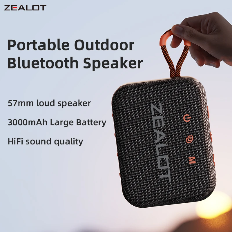 ZEALOT S75 Trip Portable Speaker Dual-Driver Bluetooth Speaker, IPX6 Waterproof, True Wireless Stereo for Outdoor