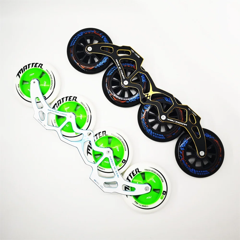 

Универсальное шасси для скоростных роликовых коньков (4-х и 3-х колесные), основание для скоростного катания, 4X90мм, 4X100мм, 4X110мм, рама из сплава, колеса