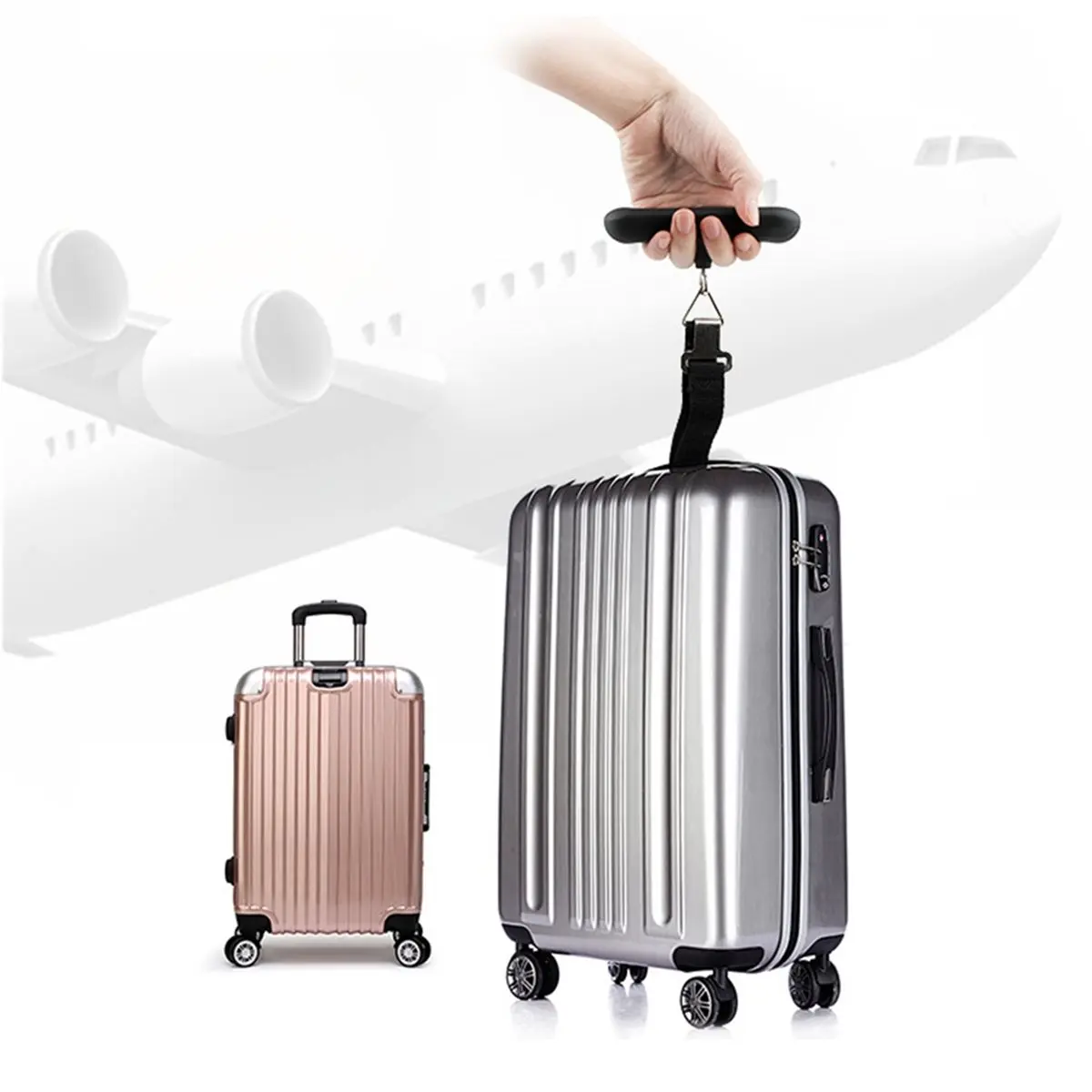 1pc 50kg Handheld Luggage Scale, Small Portable Electronic Scale, Luggage Scale, Dual-Color Display, Extra Large Screen
