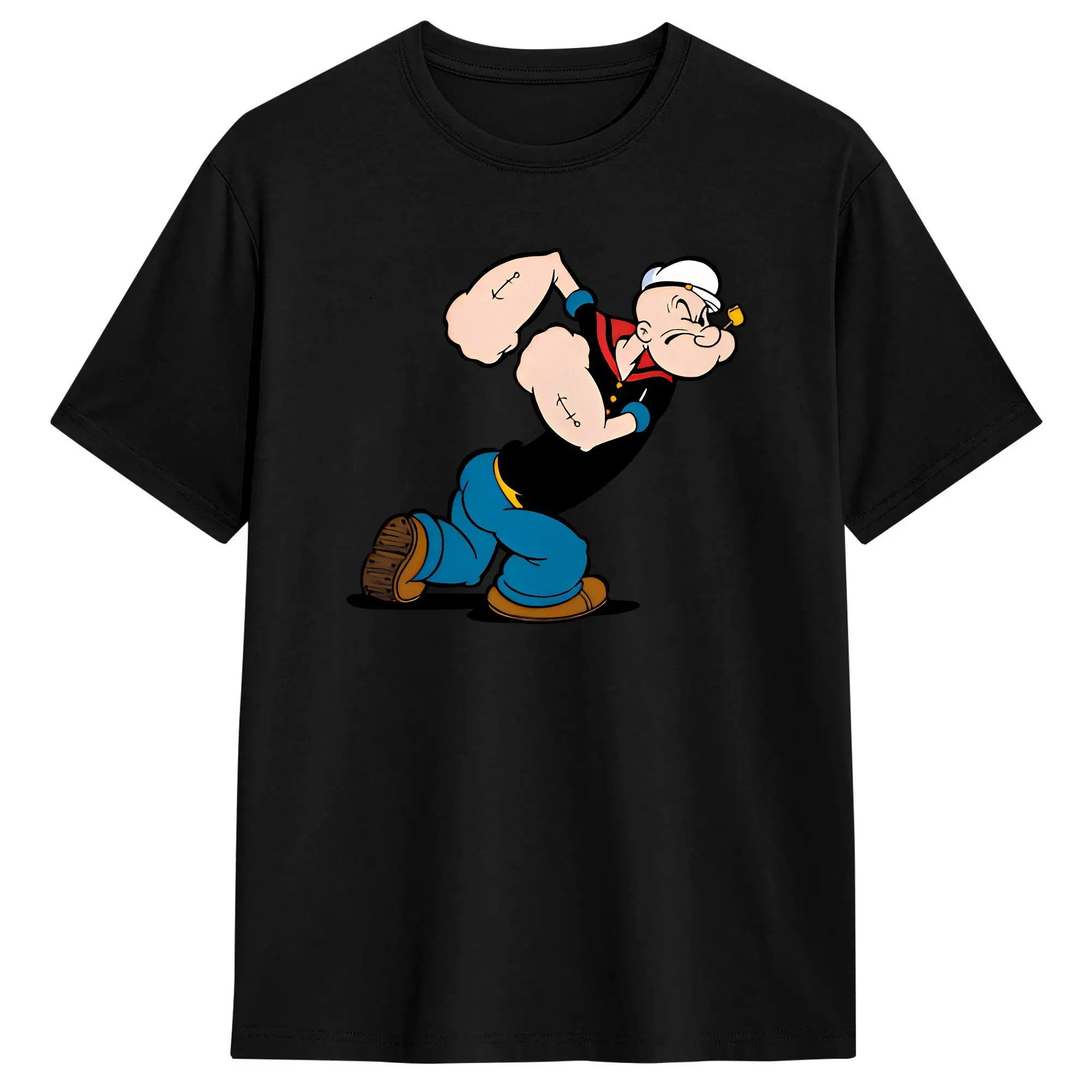 Fun Cartoon Bluto and Olive Oyl Character T-Shirt Men Crewneck Cotton T Shirts  Short Sleeve Tee Shirt Classic Tops