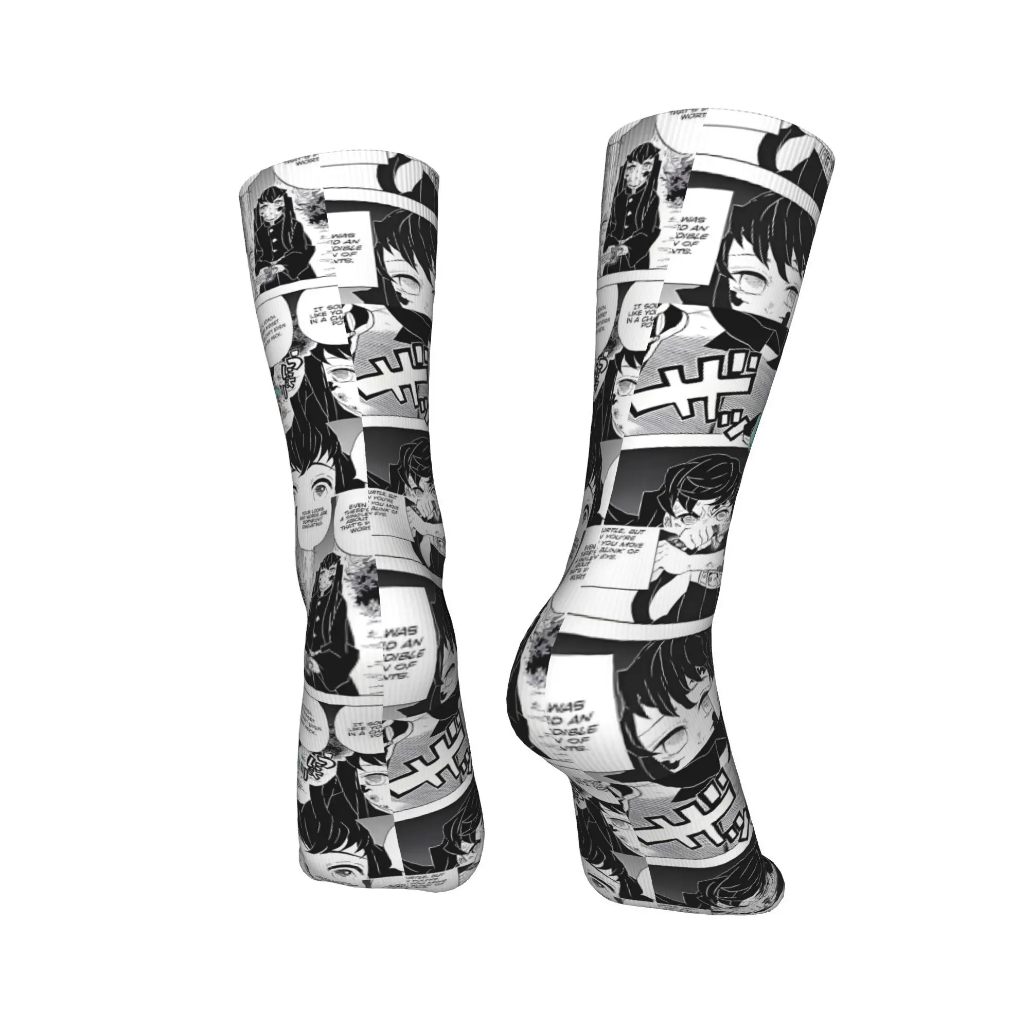 時透無一郎 ストッキング柄 レトロソックス 秋 抗菌ソックス 大人男性 スケートボード 通気性ソックス