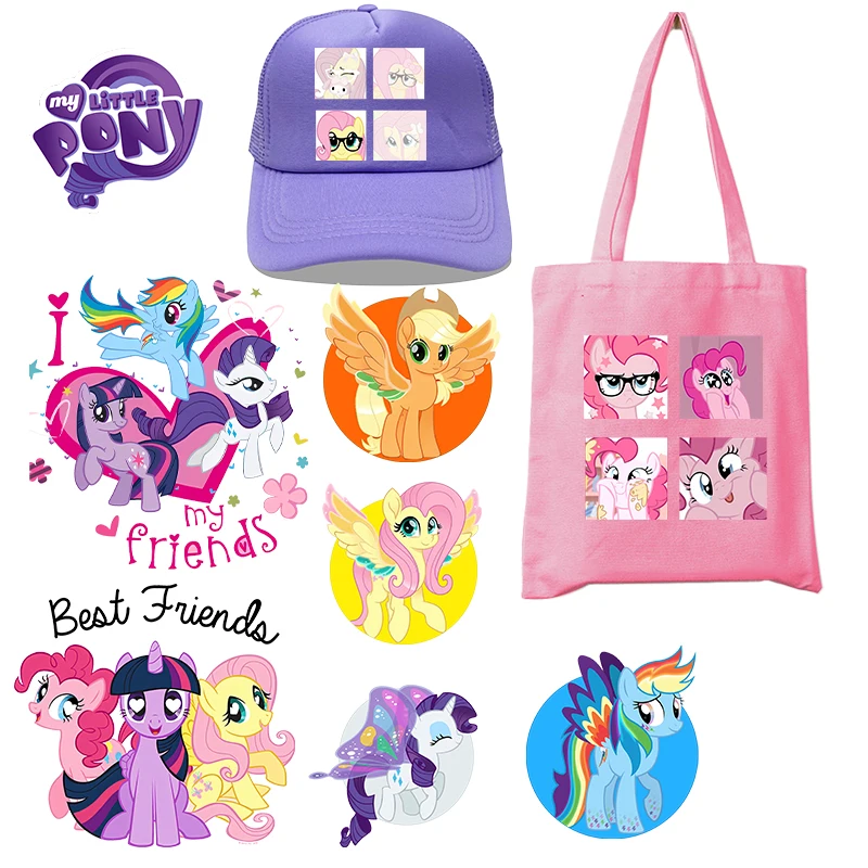

My Little Pony Heat Transfer Sticker Cartoon Anime for T Shirt Hoodie Clothes DIY Kids Patches Iron on Transfer Applique Gift