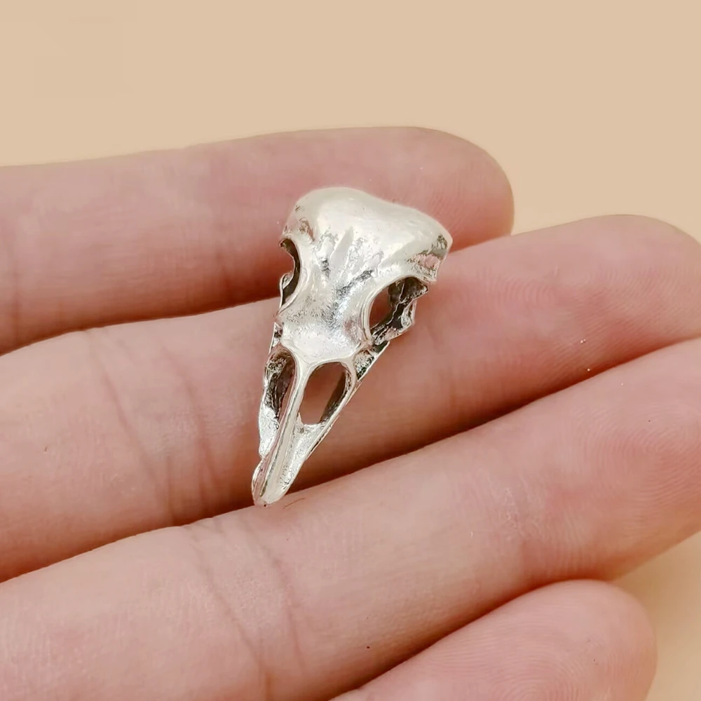 4Pcs Alloy Crow Raven Skull Charms Bird Head Skeleton Pendant For Halloween Witch Pagan Necklace Bracelet Gothic
