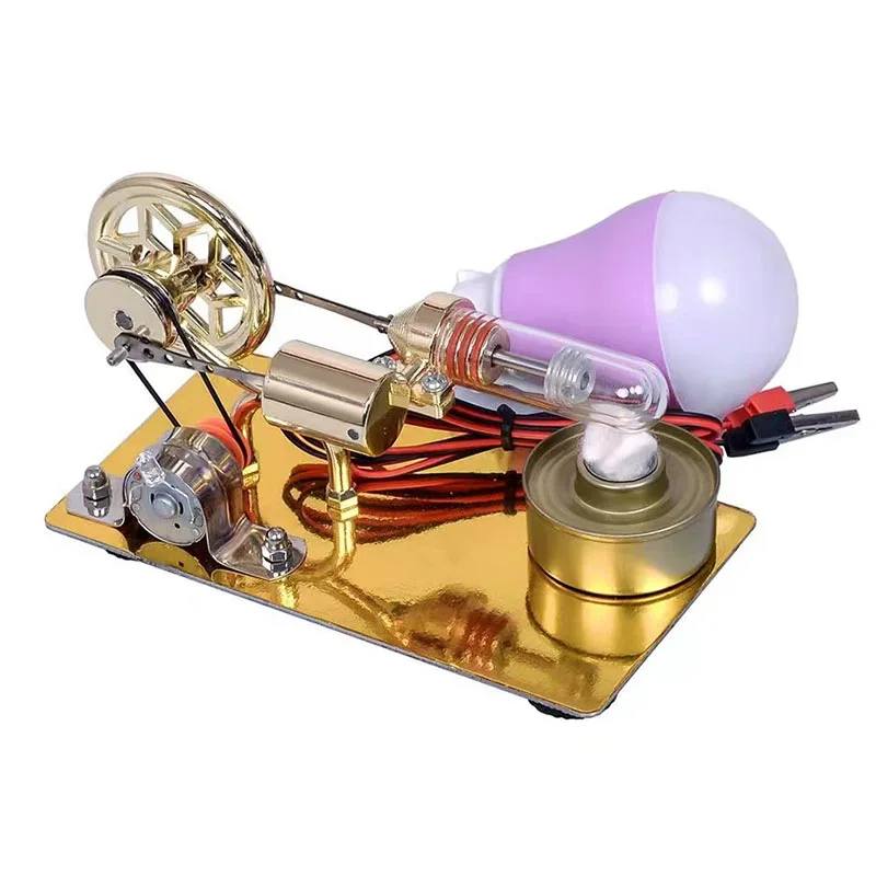 

Mini Stirling Engine Generator with Light Color Engine Physics Experiment Popular Science DIY Production Invention Toy