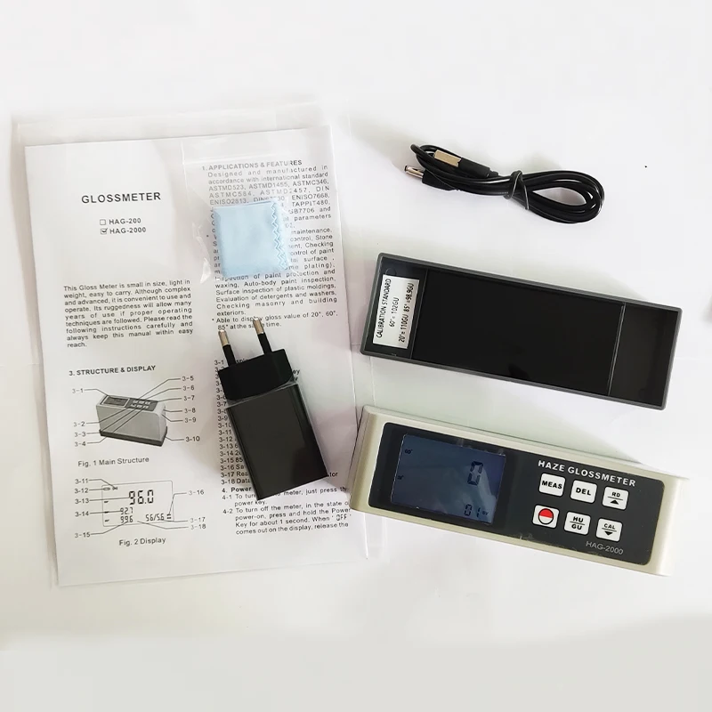 Pengukur kilap bayangan kabut HAG-2000 20 ° 60 ° 85 °   Alat ukur gloss permukaan non-logam kertas plastik cat ubin batu