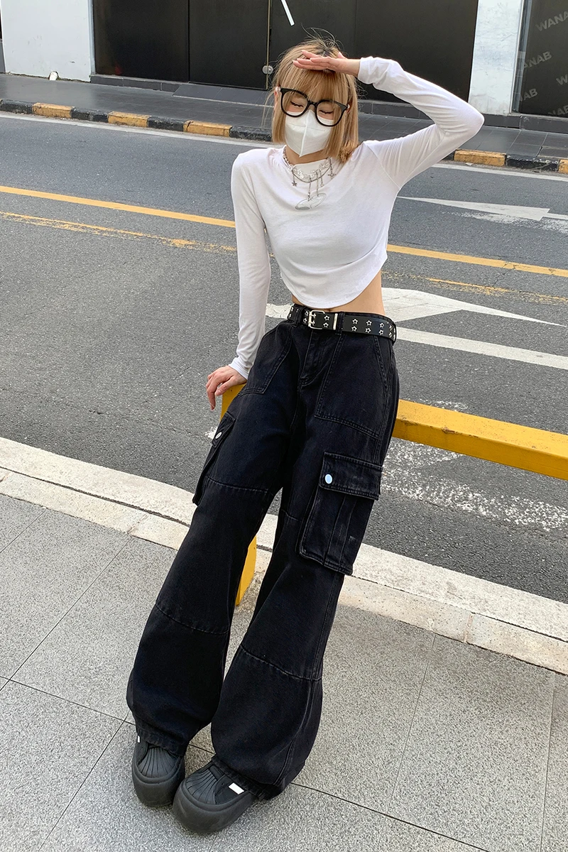 New sweatpants design high street style jeans casual loose pantsNew sweatpants design high street style jeans casual loose pants