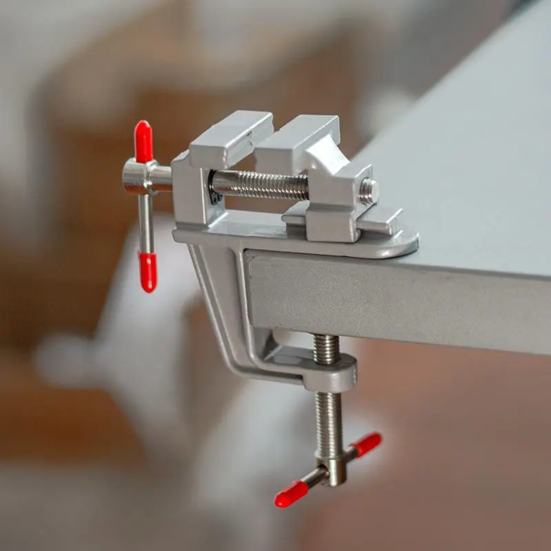

[YU]Small Jewelers Hobby Clamp On Table Flat Pliers Tool Vice Bench Vise Muliti-Funcational 3.5&quot Aluminum Miniature