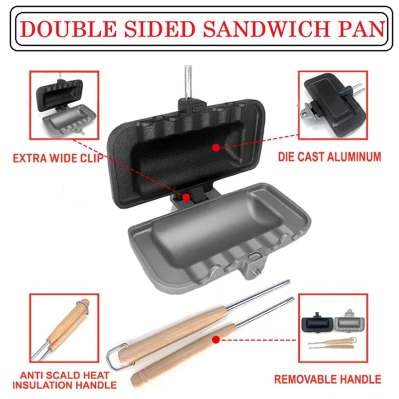 Removable Frying Pan Bakeware Storage Bag Non-Stick Foldable Grill Frying Pan Hotdog For Bread Toast Breakfast Machine image 3