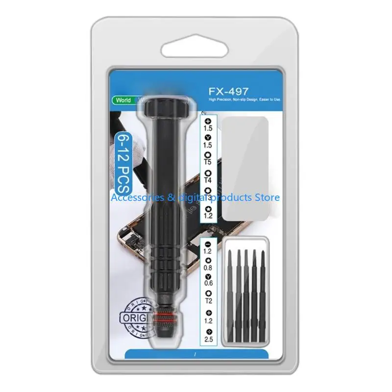77JD Ergonomic Mini Screwdriver Set Nonslip Ergonomic Handle For Smartphone Camera Watch Repair And Crafts