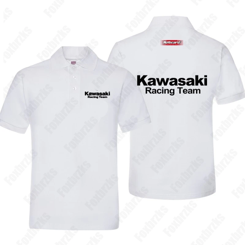 

Kawasakies New Versatile Motorcycle Heavy Riding POLO Shirt For Men 24 Summer Pure Cotton Short-sleeved T-shirt
