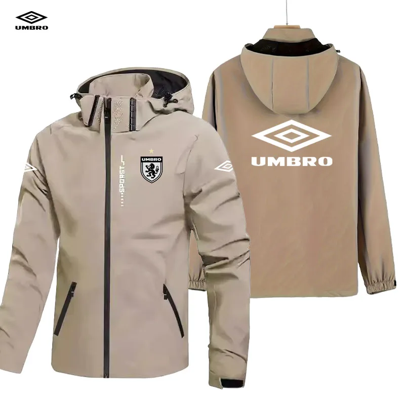 2026UMBRO Logo Racing Men's Printed Outdoor Zipper Removable