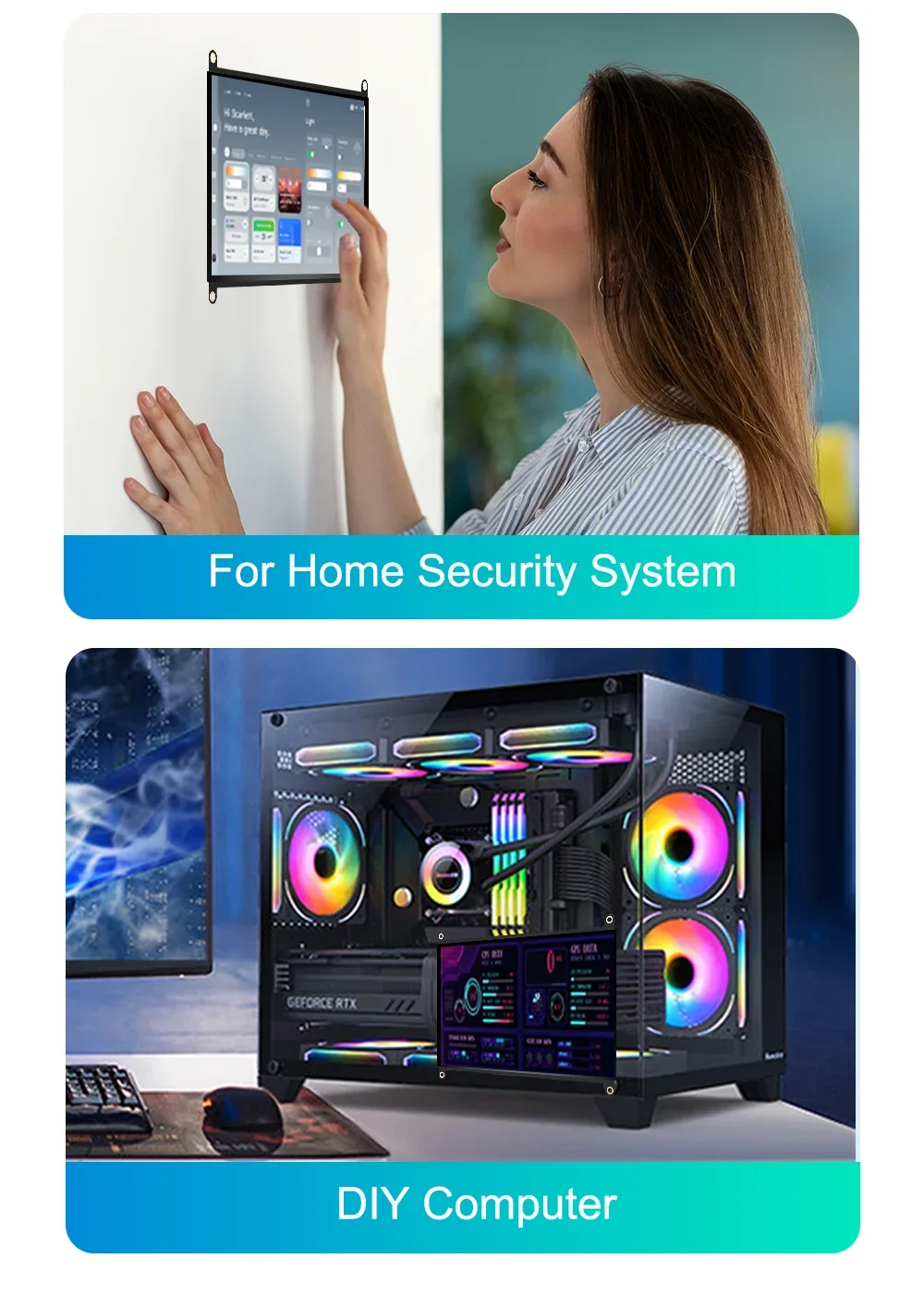 Raspberry Pi 5 7/8 Inch Screen, IPS TFT LCD HDMI Display Touch Screen Monitor 1024*600 1920*1200 HDMI Speaker for DIY Student