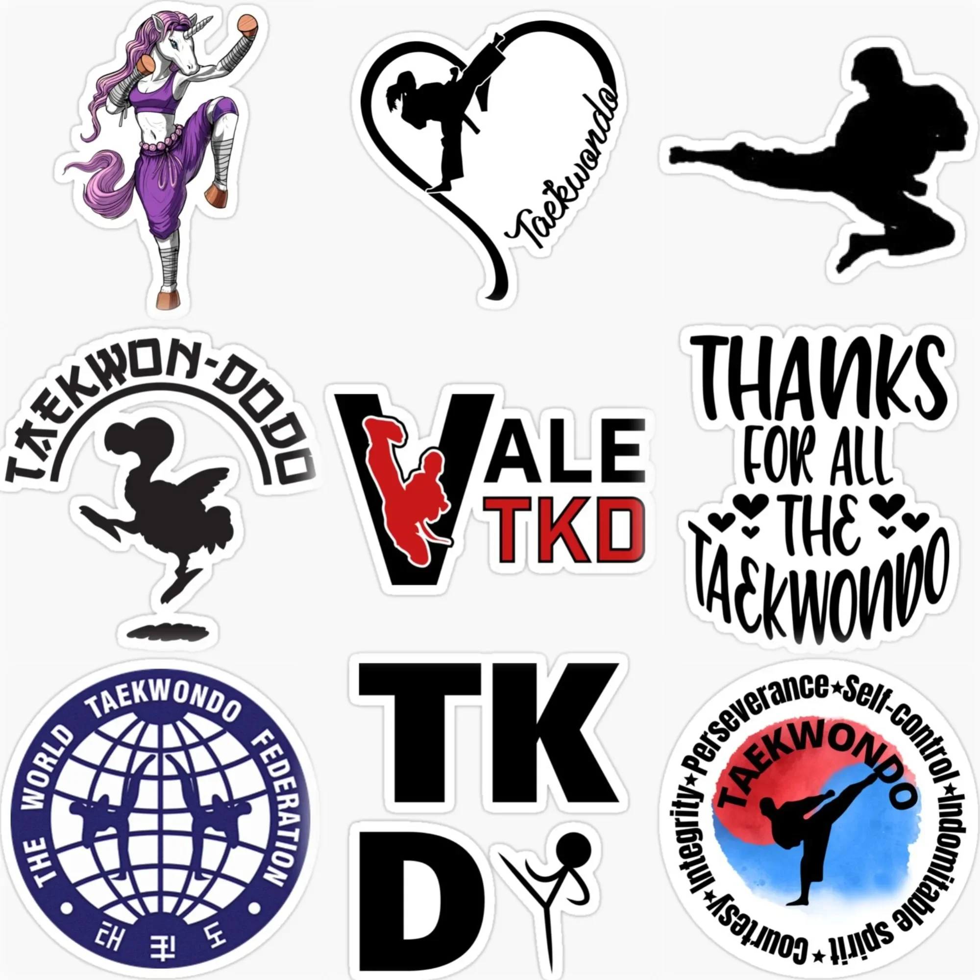 

TKD Taekwondo Combat Kicking Personalized Car Stickers Accessories Customizable Size Truck Bicycle Helmet Window Fridge Decal
