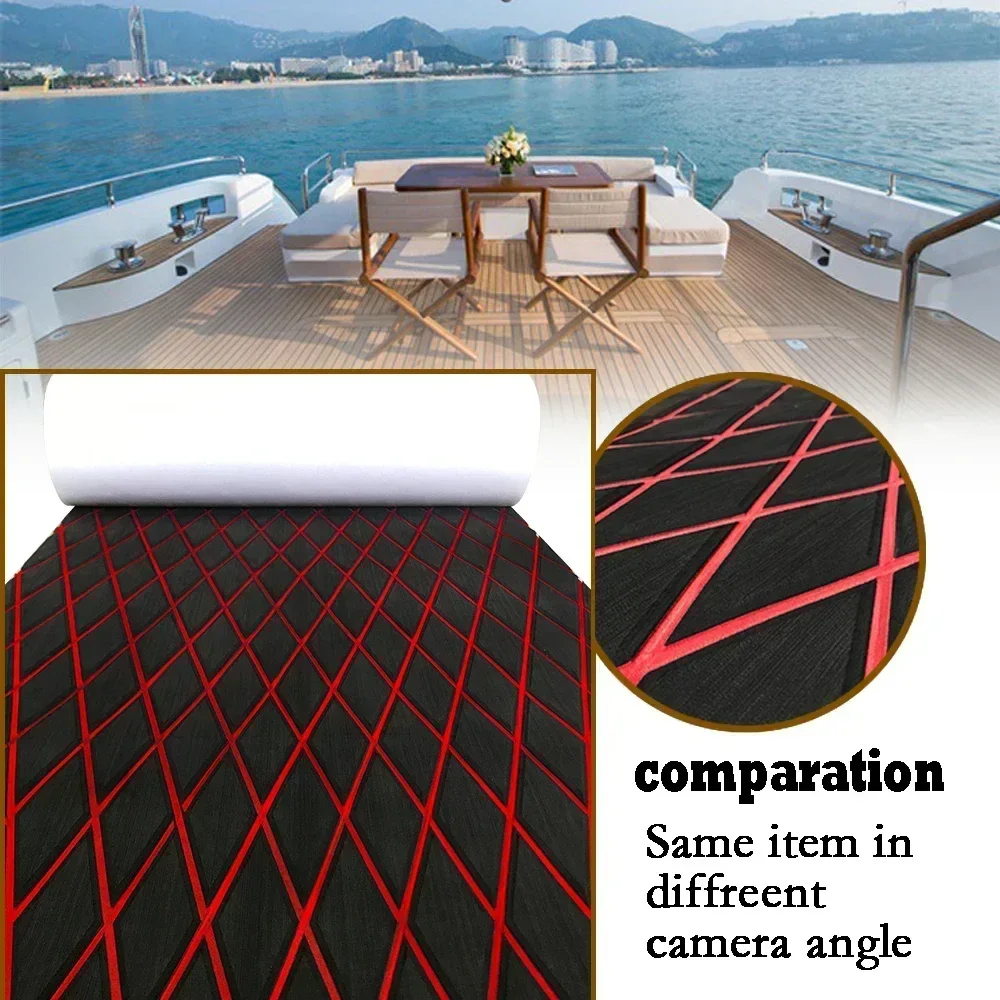 1900*700*6 มม.เพชรแกะสลักรูป Yacht EVA โฟม Decking แผ่น Self-กาว Anti-Skid Faux ไม้สัก Pad Marine เรือแผ่นพื้น