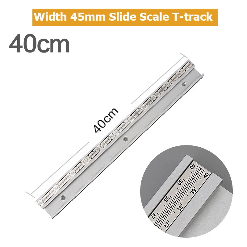 Breite 45 mm Holzbearbeitung DIY Werkzeug Aluminiumlegierung Gehrungsschiene Holzbearbeitung T-Schiene T-Nut für Tischkreissäge Router Tisch – Detail 11