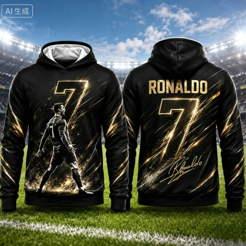 Men's Women's Hoodie Ronaldo #7 Print Hoodies for Men Autumn Long Sleeve Sweatshirt Casual Football Pullover Streetwear Harajuku
