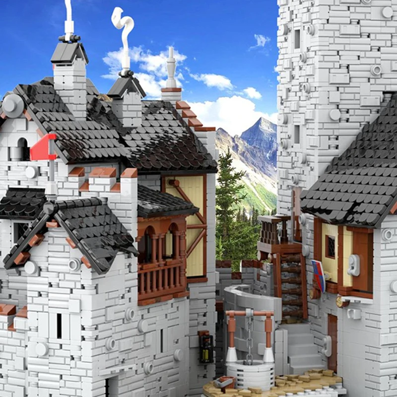 15539PCS MOC Alpine Castle Building Austrian Historic Architecture DIY Model Building Blocks Birthday Toys Gift