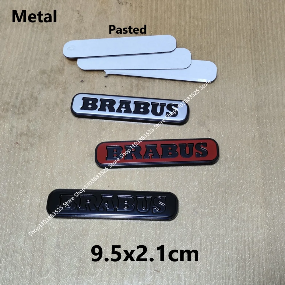95x21mm Metal Car Pasted Emblem Badge Sticker for Brabus Smart 450 451 453 Fortwo Forfour YBB Rear Trunk Modified Sticker
