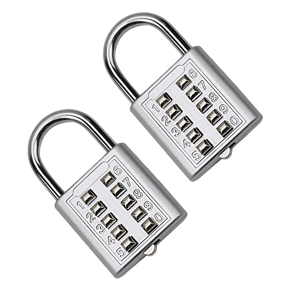 

10-Digit Combination Padlock Push Button Lock Zinc Alloy Luggage Padlock for School Locker Gym Case Fence Gate Drawer Toolbox