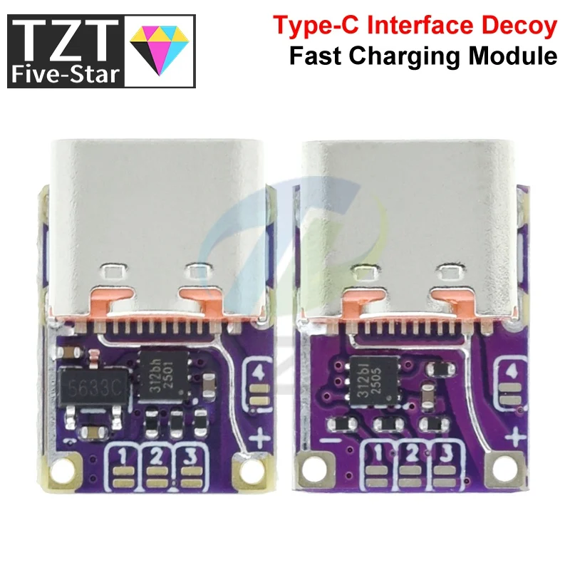 1/2/5PCS PD3.0 PD3.1 QC3.0 Deceiver Módulo de carregamento rápido DC 5/9/12/15/20/28/36/48V Gatilho de tensão PD para DC Tipo C Interface