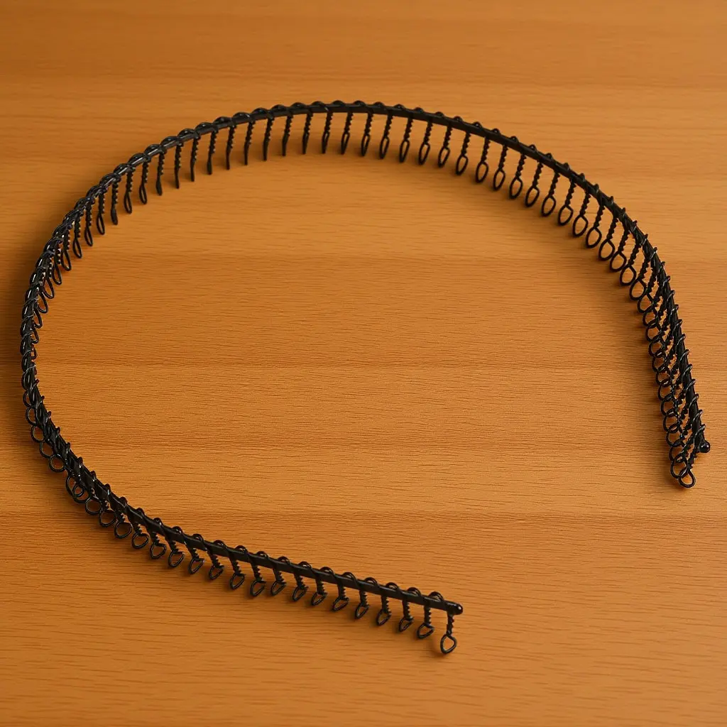 

Metal Teeth Comb Hairband Black Hard Metal 80 Long Teeth Lightweight Headband for Elder Women Daily Decoration