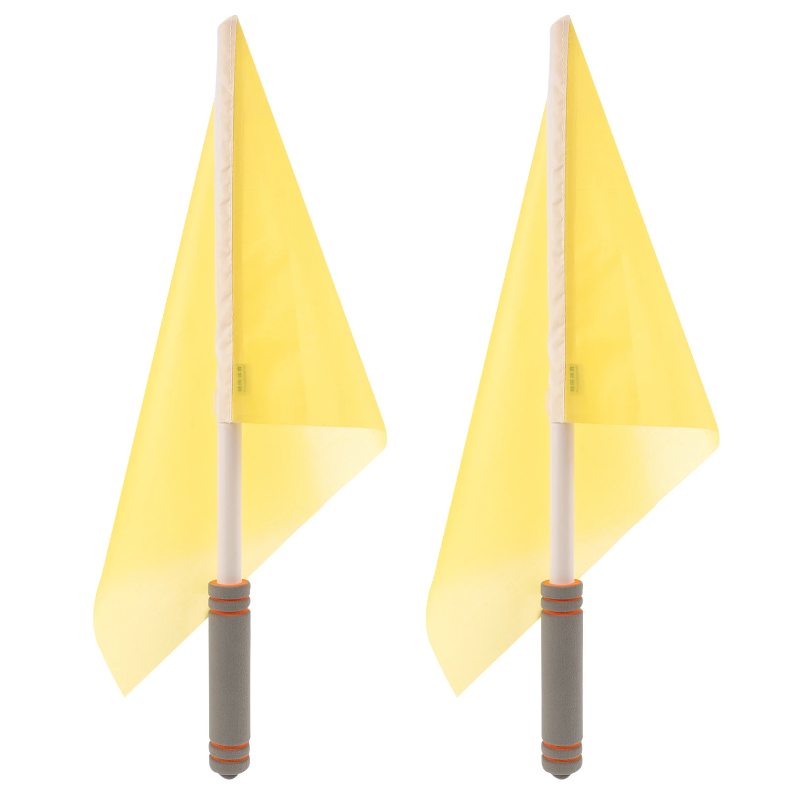 

2 Pieces Yellow Referee Signal Flags for Soccer Sports Equipment Competition Traffic Warning Flags High Visibility Solid Color