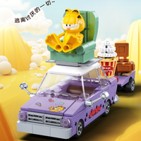 Sluban Building blocks Gaffey cat car street view tide play adornment toys