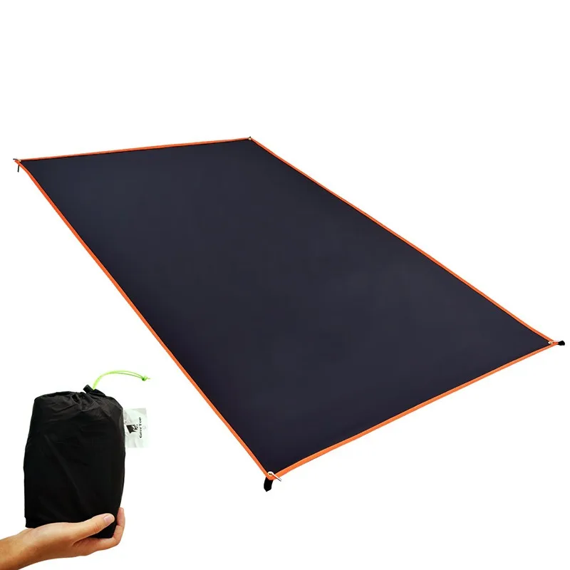 1pcs Silicone Coated Checkered Nylon Tarp for Camping Picnic Fishing, Multipurpose Ground Sheet Tent Cover Lightweight Durable