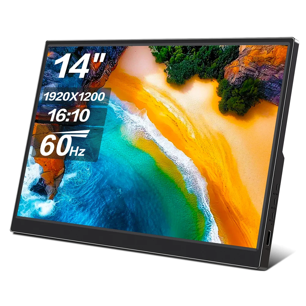 14/15.6 Inch Portable Monitor FHD 1080P USB-C HDMI Built-in Speakers Portable Screen Compatible with Laptop PC Mac Xbox PS3 PS4