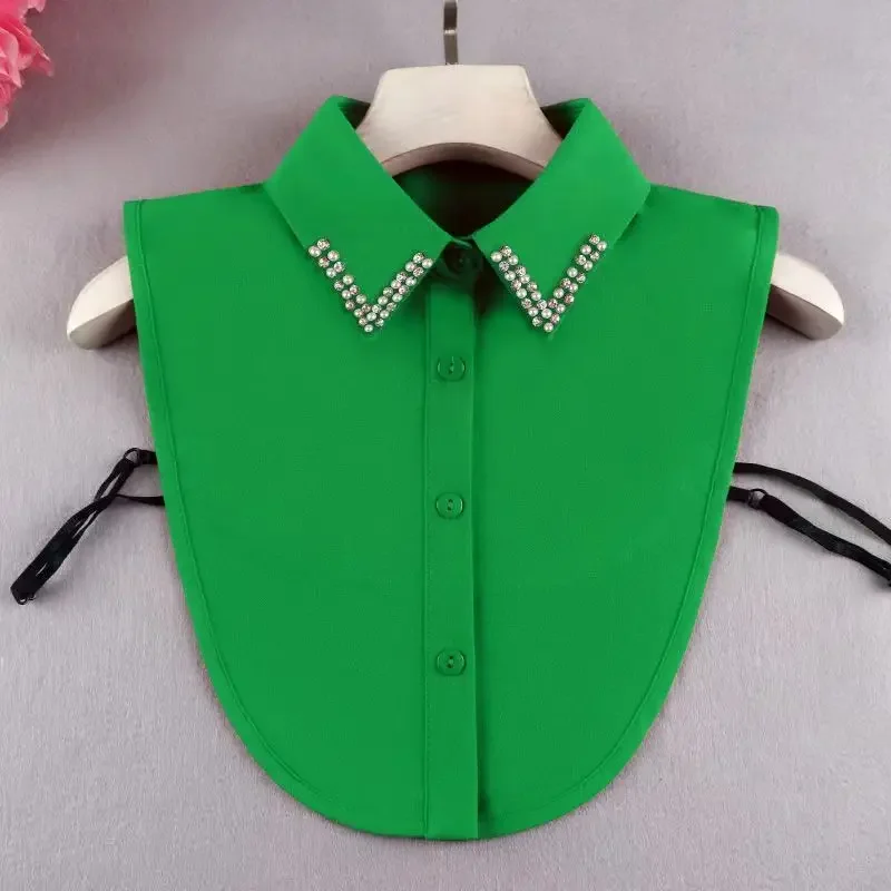 Kerah palsu warna-warni 42 gaya, untuk kemeja, kerah dapat dilepas, blus kerah Solid, Atasan Pria wanita, pakaian atasan anak perempuan putih