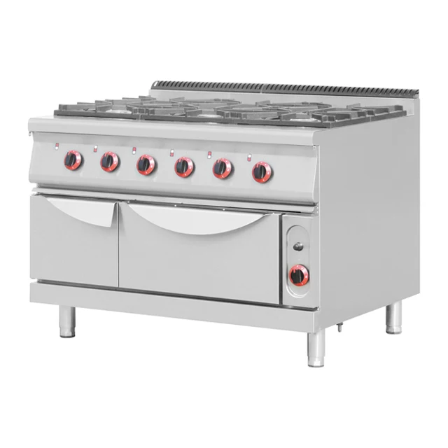 Professional Gas Stove Range Stoves Commercial 6 Burners With Gas Oven For Restaurant BN-G811