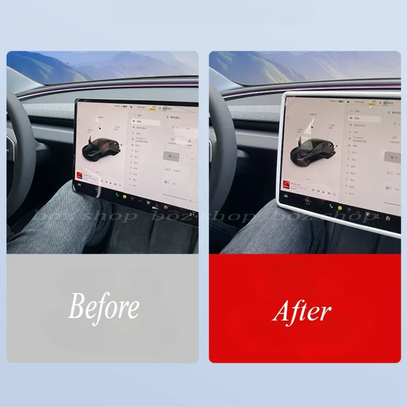 For Tesla Model 3 Highland Screen Case Central Control Navigation Mirror Silicone Frame Modification Car Interior Accessories