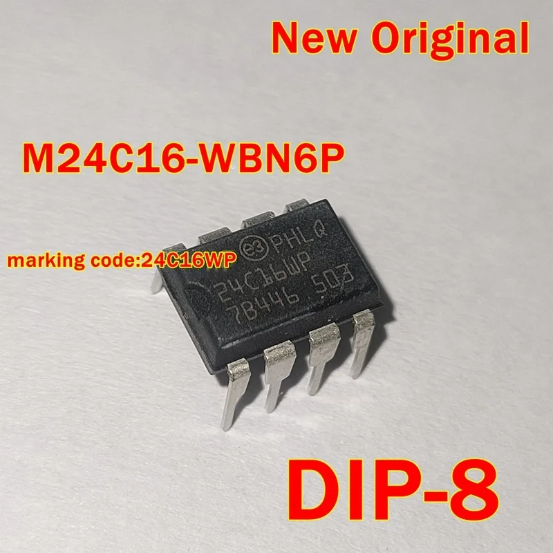 

1pcs to 100pcs M24C16-WBN6P DIP-8 New Original marking code:24C16WP 16Kbit, 8Kbit, 4Kbit, 2Kbit and 1Kbit Serial I2C Bus EEPROM