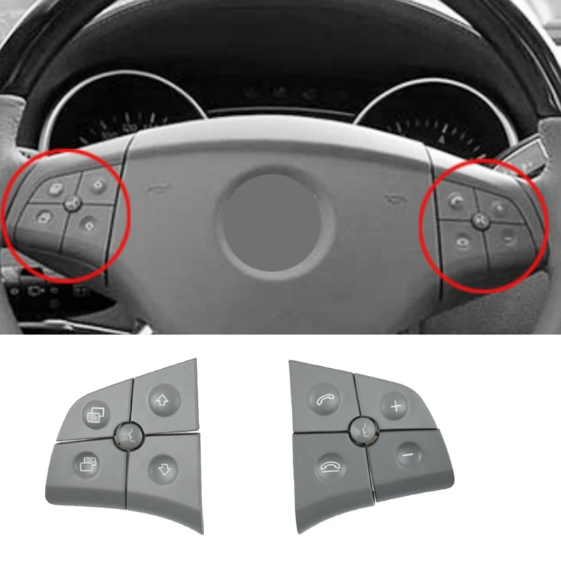 

Car High Configuration Steering Wheel Control Switch Button For Mercedes Benz W164 ML GL B/R-Class W251 W245 Grey