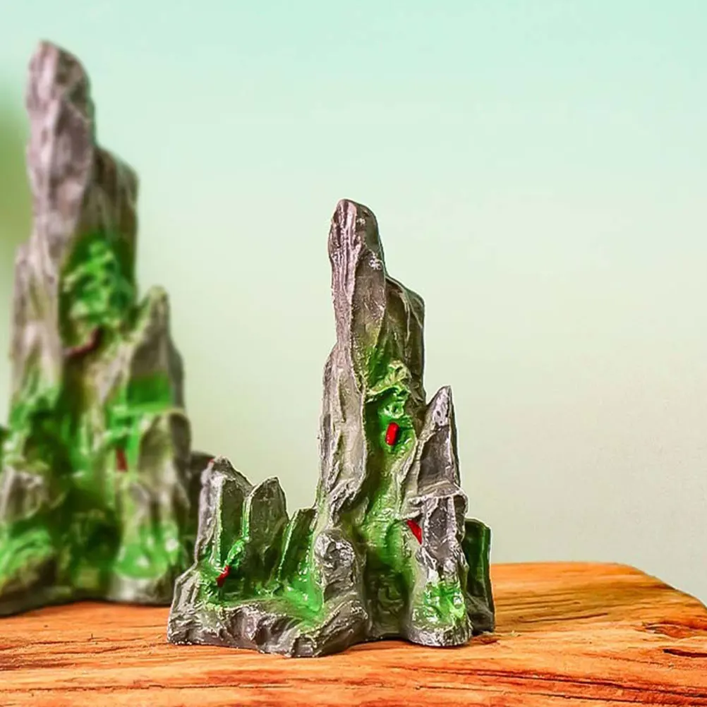 

2 Pcs Miniature Figurines Small Rockery Ornaments Micro Landscape Garden Diorama Rocks Fairy Accessories PVC Artificial Mountain