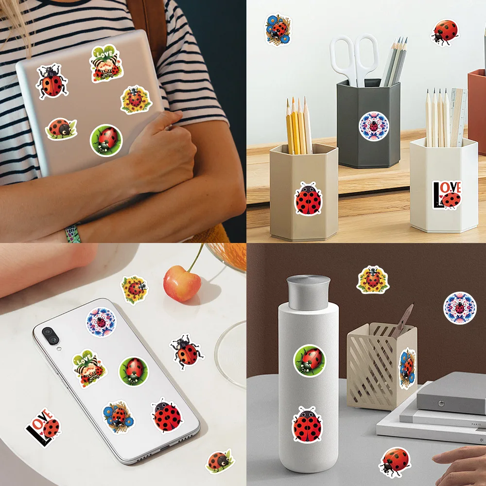 500 قطعة/لفة لطيف الخنفساء الحشرات الكرتون لفة ملصقات الديكور الأمتعة الهاتف كأس الغيتار سكيت ملصق مضاد للمياه ألعاب أطفال #6