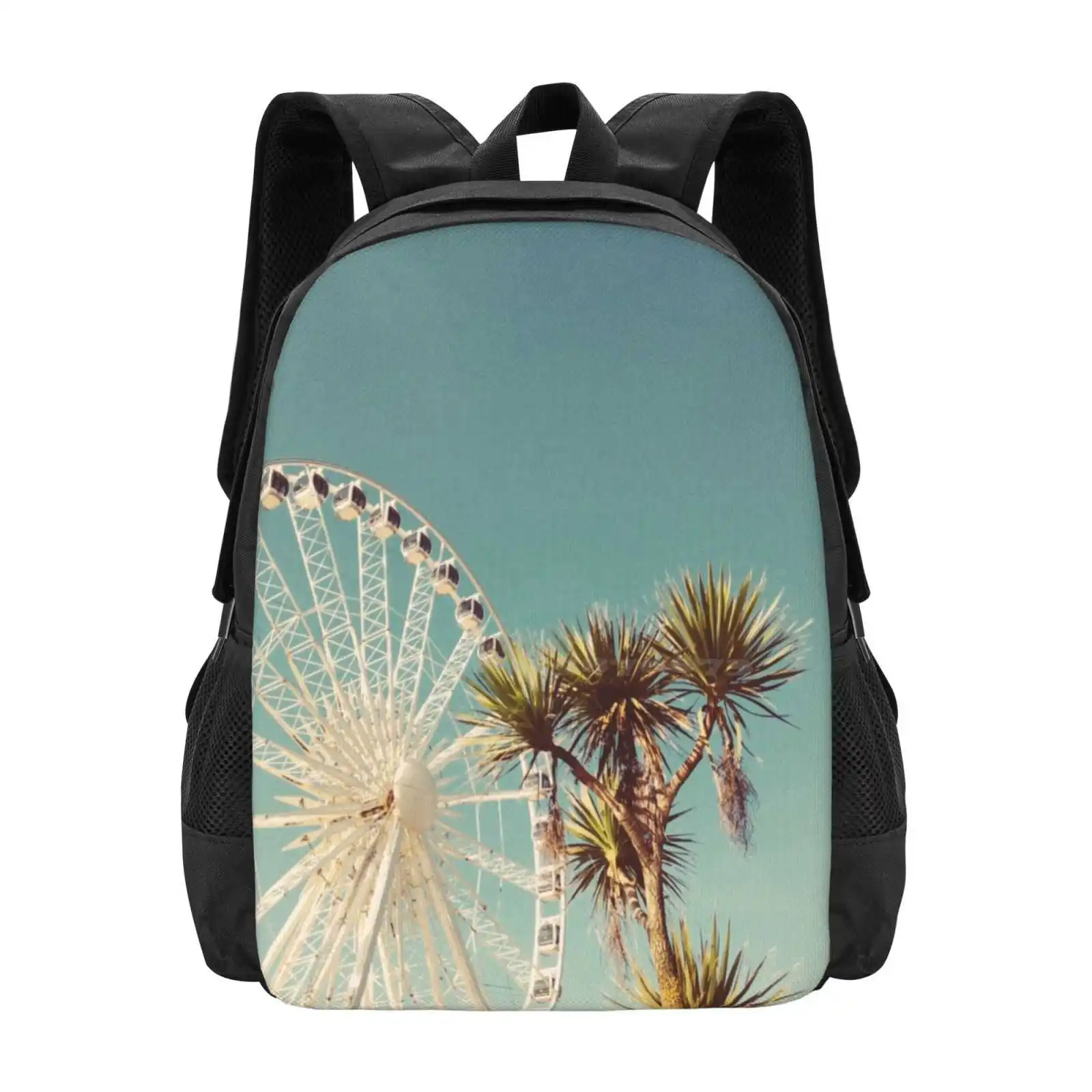 The Height Of Summer Hot Sale Schoolbag Backpack Fashion Bags Ferris Wheel Big Wheel Fair Carnival Palm Tree Retro Summer