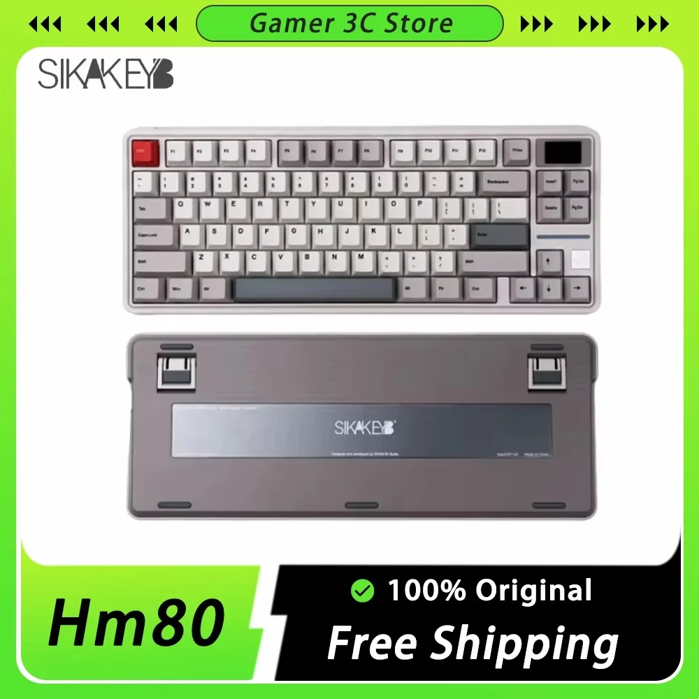 Sikakeyb Hm80 Magnetic Keyboard With Screen Wired E-Sports Keyboard Custom Rgb Pbt Keyboard For Office Desktop Computer Gifts