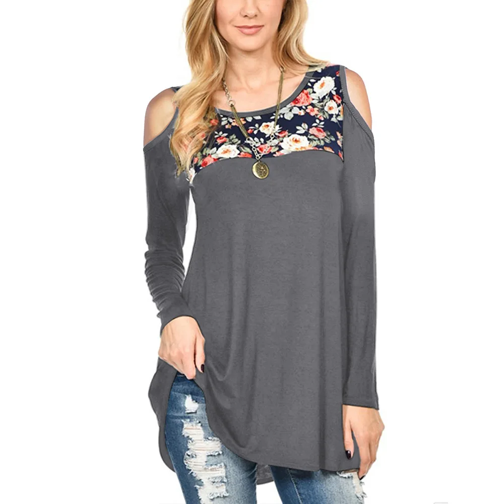 Sexy Off-the-shoulder Crew Neck Digital Positioning Printing Women T-shirt